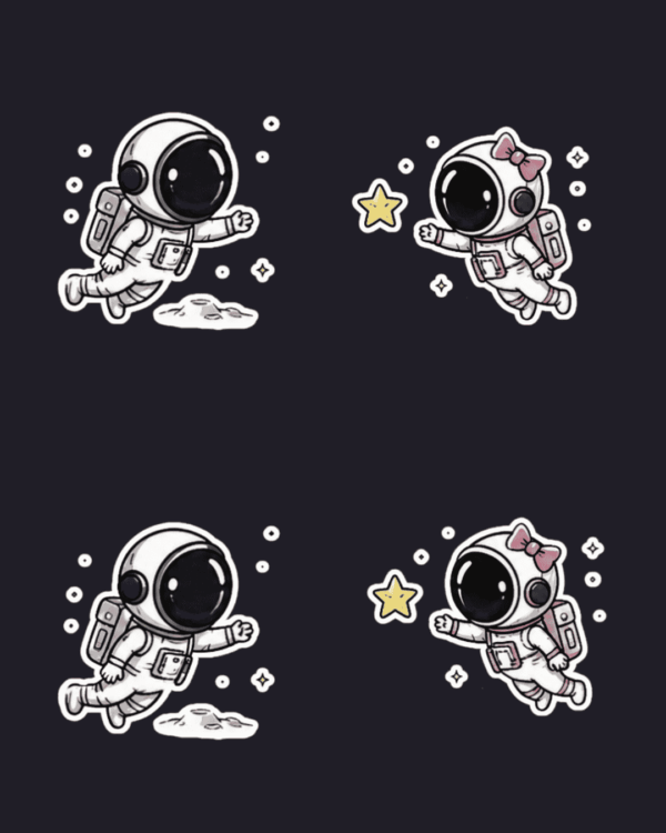 ZESTAW MACHING KOSZULKI DLA PAR | ASTRONAUCI