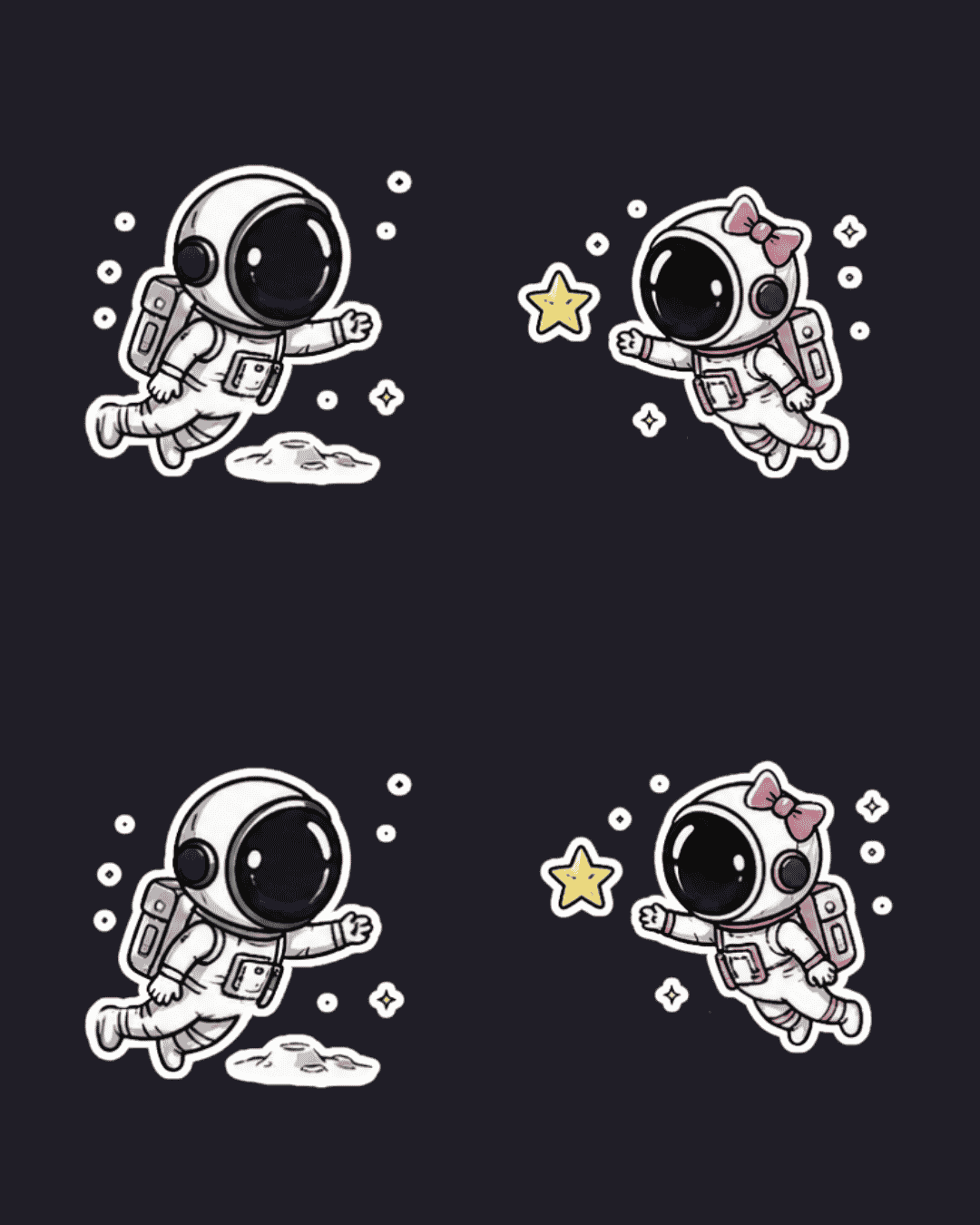 ZESTAW MACHING KOSZULKI DLA PAR | ASTRONAUCI - obrazek 3