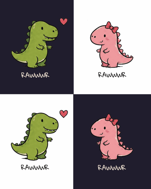 ZESTAW MACHING KOSZULKI DLA PAR | DINOZAURY